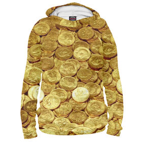 Женская толстовка 3D с принтом Золотые монеты в Тюмени,  |  | 