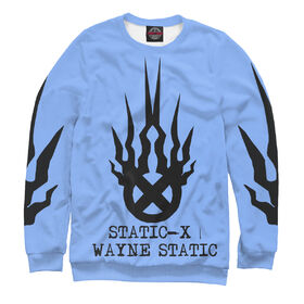 Мужской свитшот 3D с принтом Static-X | Wayne Static Blue в Екатеринбурге,  |  | Тематика изображения на принте: 