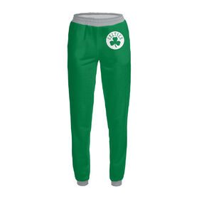 Женские спортивные штаны с принтом Бостон Селтикс (форма) в Кировске,  |  | Тематика изображения на принте: 