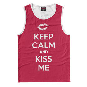 Майка 3D для девочки с принтом Keep calm and kiss me в Курске,  |  | Тематика изображения на принте: 