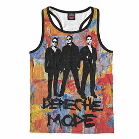 Мужская майка борцовка 3D с принтом Depeche Mode в Тюмени, Кулирная гладь (кулирка), плотность 195 гр/кв.м.; Состав: 100% полиэстер | Ткань кулирная гладь – это одна из самых долговечных и стойких к износу тканей, она обладает хорошей прочностью и воздухопроницаемостью.<br><br>
		Кулирная гладь – универсальная ткань. Сшитая из нее одежда получается легкая и удобная, ткань великолепно смотрится как в свободном, так и в облегающем покрое одежды.
		Главное достоинство – одежда позволяет телу дышать. Это качество ткани подходит для изготовления одежды для всех времен года, особенно для жаркого лета, именно поэтому мы используем кулирку для пошива маек.  | Тематика изображения на принте: 