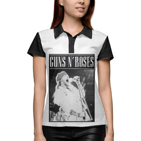 Женская рубашка поло 3D с принтом Guns N` Roses в Новосибирске,  |  | 
