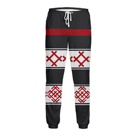 Мужские спортивные штаны с принтом Вышиванка в Новосибирске,  |  | Тематика изображения на принте: 