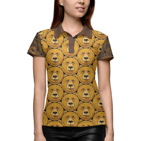 Женская рубашка поло 3D с принтом Мишки в Кировске,  |  | 