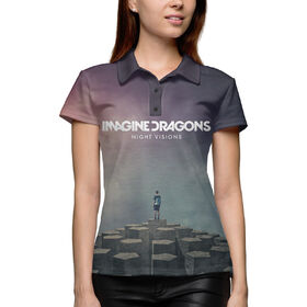 Женская рубашка поло 3D с принтом Imagine Dragons в Курске,  |  | 