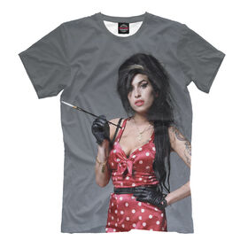 Мужская футболка 3D с принтом Amy Winehouse в Екатеринбурге, Выбор из 3-х типов ткани | <ul>
<li>Обычная ткань — интерлок, спортивный трикотаж. Плотность 140 г/м.кв. Состав: 100% полиэстер</li>
<li>Премиум ткань — джерси, мягкий трикотаж. Плотность 180 г/м.кв. Состав: 97% полиэстер, 3% эластан</li>
<li>Люкс ткань — кулирка, наиболее плотная и долговечня ткань. Плотность 210 г/м.кв. Состав: 97% полиэстер, 3% эластан</li>
</ul> | Тематика изображения на принте: 