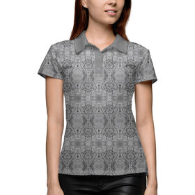 Женская рубашка поло 3D с принтом Серый мрамор в Кировске,  |  | 