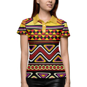 Женская рубашка поло 3D с принтом Африканский узор в Курске,  |  | 