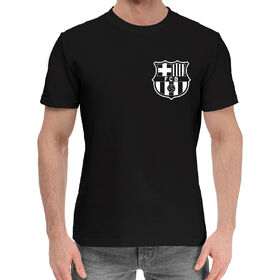 Мужская хлопковая футболка с принтом Barcelona в Кировске,  |  | 