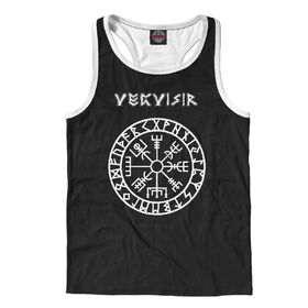 Мужская майка борцовка 3D с принтом Vegvisir в Рязани, Кулирная гладь (кулирка), плотность 195 гр/кв.м.; Состав: 100% полиэстер | Ткань кулирная гладь – это одна из самых долговечных и стойких к износу тканей, она обладает хорошей прочностью и воздухопроницаемостью.<br><br>
		Кулирная гладь – универсальная ткань. Сшитая из нее одежда получается легкая и удобная, ткань великолепно смотрится как в свободном, так и в облегающем покрое одежды.
		Главное достоинство – одежда позволяет телу дышать. Это качество ткани подходит для изготовления одежды для всех времен года, особенно для жаркого лета, именно поэтому мы используем кулирку для пошива маек.  | Тематика изображения на принте: 