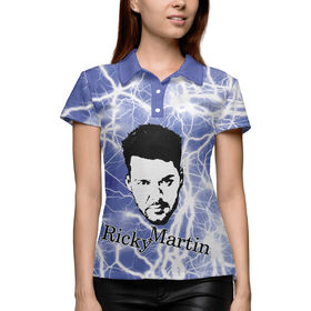 Женская рубашка поло 3D с принтом Ricky Martin в Кировске,  |  | 