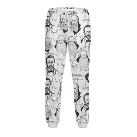 Мужские спортивные штаны с принтом Великие писатели-классики в Тюмени,  |  | 