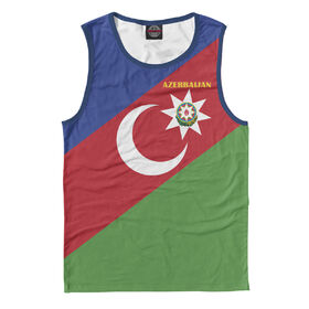 Майка 3D для девочки с принтом Azerbaijan - герб и флаг ,  |  | 