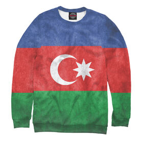 Мужской свитшот 3D с принтом Флаг Азербайджана в Тюмени,  |  | 