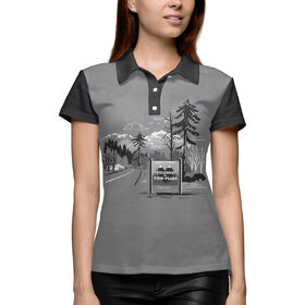 Женская рубашка поло 3D с принтом Twin Peaks в Новосибирске,  |  | 