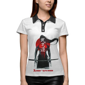 Женская рубашка поло 3D с принтом Бусидо - путь воина ,  |  | 