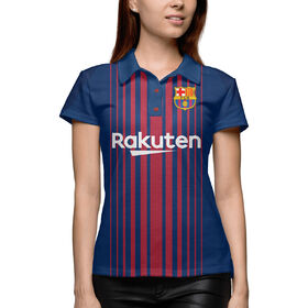 Женская рубашка поло 3D с принтом Neymar Barca в Кировске,  |  | 