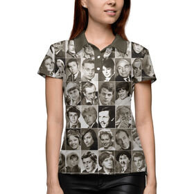 Женская рубашка поло 3D с принтом Актеры СССР ,  |  | 