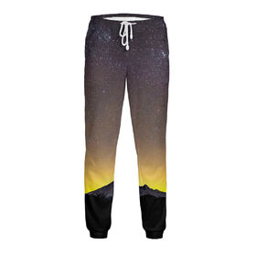 Мужские спортивные штаны с принтом Звездный лес ,  |  | Тематика изображения на принте: 