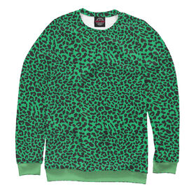 Мужской свитшот 3D с принтом Леопардовый узор зеленый ,  |  | Тематика изображения на принте: 