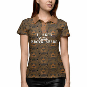 Женская рубашка поло 3D с принтом Медвед в Кировске,  |  | 