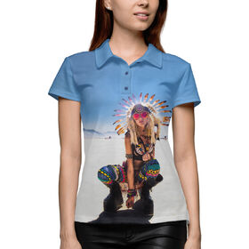 Женская рубашка поло 3D с принтом Psychedelic Girl в Санкт-Петербурге,  |  | 