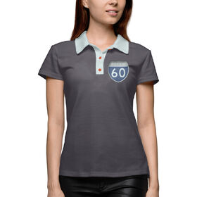Женская рубашка поло 3D с принтом Трасса 60 в Курске,  |  | 