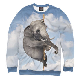 Мужской свитшот 3D с принтом слоник в облаках в Курске,  |  | Тематика изображения на принте: 