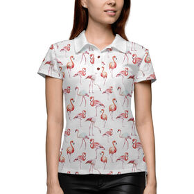 Женская рубашка поло 3D с принтом Flamingo Land в Санкт-Петербурге,  |  | Тематика изображения на принте: 