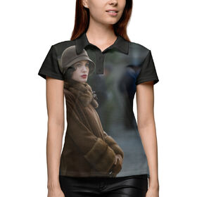 Женская рубашка поло 3D с принтом Подмена — Анджелина Джоли в Санкт-Петербурге,  |  | 