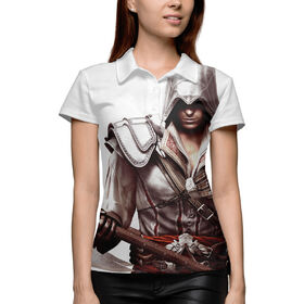 Женская рубашка поло 3D с принтом Assassin`s Creed Ezio Collection в Новосибирске,  |  | 