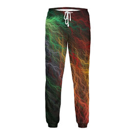 Мужские спортивные штаны с принтом Цветная молния в Курске,  |  | Тематика изображения на принте: 