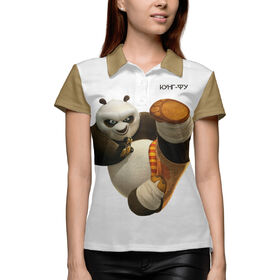 Женская рубашка поло 3D с принтом Кунг-фу панда в Тюмени,  |  | 