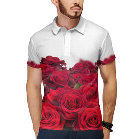 Мужская рубашка поло 3D с принтом Миллион алых роз в Кировске,  |  | Тематика изображения на принте: 