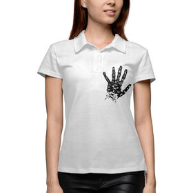Женская рубашка поло 3D с принтом Placebo hand black ,  |  | Тематика изображения на принте: 