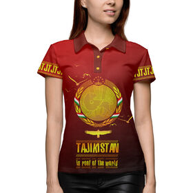 Женская рубашка поло 3D с принтом Таджикистан крыша мира в Тюмени,  |  | 