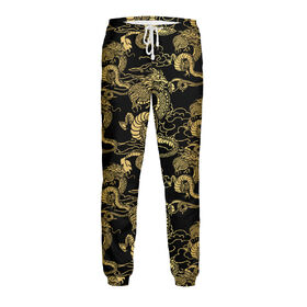 Мужские спортивные штаны с принтом Золотые драконы ,  |  | Тематика изображения на принте: 