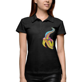 Женская рубашка поло 3D с принтом Щупальце банан в Тюмени,  |  | 