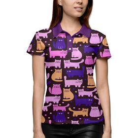 Женская рубашка поло 3D с принтом Милые котики ,  |  | 