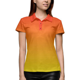 Женская рубашка поло 3D с принтом Градиент: Красный в Желтый в Кировске,  |  | 