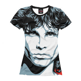 Женская футболка 3D с принтом Jim Morrison , Выбор из трех типов ткани | <ul> <li>Обычная ткань — интерлок, спортивный трикотаж. Плотность 140 г/м.кв. Состав: 100% полиэстер</li> <li>Премиум ткань — джерси, мягкий трикотаж. Плотность 180 г/м.кв. Состав: 97% полиэстер, 3% эластан</li> <li>Люкс ткань — кулирка, наиболее плотная и долговечня ткань. Плотность 210 г/м.кв. Состав: 97% полиэстер, 3% эластан</li> </ul> | 