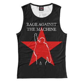 Женская майка 3D с принтом Rage Against the Machine в Рязани, Джерси, плотность ткани 175 гр/кв.м.; Состав: 100% полиэстер | Джерси 180 гр./кв.м - один из самых востребованных видов трикотажной ткани. Известность материалу принесла именитая француженка Коко Шанель и в 1916 году представила парижскому модному обществу свою новую коллекцию. Изделия из данной ткани плотнее, более мягкие, легкие, практически не чувствуются на теле. Вещи из нее можно смело брать с собой в поездки, в которых вы не планируете тратить время на глажку одежды. Цвет не померкнет спустя множество стирок. | 