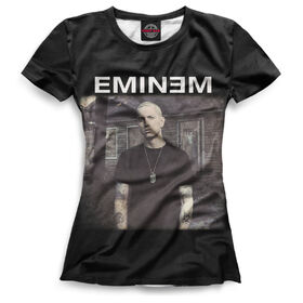 Женская футболка 3D с принтом Eminem в Тюмени, Выбор из трех типов ткани | <ul> <li>Обычная ткань — интерлок, спортивный трикотаж. Плотность 140 г/м.кв. Состав: 100% полиэстер</li> <li>Премиум ткань — джерси, мягкий трикотаж. Плотность 180 г/м.кв. Состав: 97% полиэстер, 3% эластан</li> <li>Люкс ткань — кулирка, наиболее плотная и долговечня ткань. Плотность 210 г/м.кв. Состав: 97% полиэстер, 3% эластан</li> </ul> | 