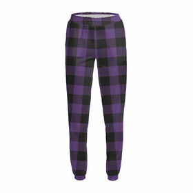 Женские спортивные штаны с принтом Фиолетовая клетка в Курске,  |  | 