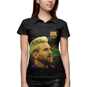 Женская рубашка поло 3D с принтом Messi king Leo ,  |  | 