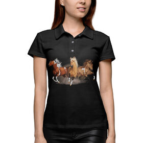 Женская рубашка поло 3D с принтом Тройка мчится ,  |  | Тематика изображения на принте: 
