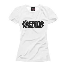 Футболка для девочек с принтом Kreator , Интерлок, плотность ткани 135-140 гр/кв.м; Состав: 100% полиэстер | Ткань сандвич - ткань, специально разработанная для сублимационной печати. Снаружи это 100% полиэстеровый трикотаж, изнутри - 100% нежный хлопок.  Ткань мягкая, эластичная, хорошо держит форму. Ткань не мнется, гигиеничная, хорошо пропускает воздух, легко впитывает влагу, легко стирается и  быстро сохнет. 	 | 