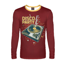 Мужской лонгслив с принтом Disco party в Петрозаводске,  |  | Тематика изображения на принте: 