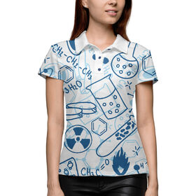 Женская рубашка поло 3D с принтом Химия в Рязани,  |  | Тематика изображения на принте: 