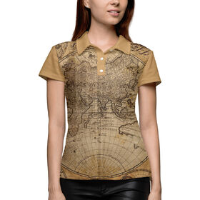 Женская рубашка поло 3D с принтом Карта в Тюмени,  |  | 